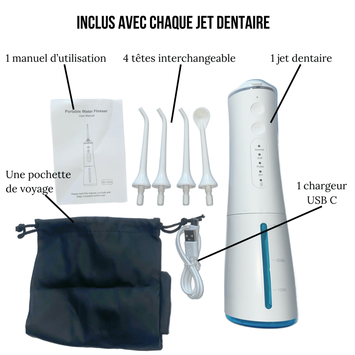 Jet Dentaire Sans Fil - 300ml - HYDRO - SMILE